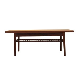 Danish teak coffee table with slatted shelf, 1960s