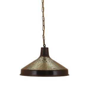 Danish Brass Pendant Lamp 1960s Mid-Century Modern Conical Shade