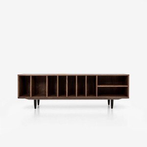 Walnut vinyl cabinet O-S09
